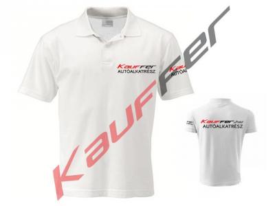 Kauffer galléros fehér póló, "XL" Munkaruha, munkavédelem alkatrész vásárlás, árak